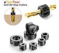 Set di collare per tappo per trapano Anello per punta di arresto Limite dell'albero Blocco metrico Profondità della pressa in acciaio Posizionatore regolabile Guida per fori Strumento per la