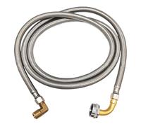 Set di collegamento per lavastoviglie Tubo intrecciato in acciaio inossidabile 304 Installazione semplice Raccordi a compressione da 3/8 pollici forniti Connettore a gomito per lavastoviglie