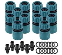 Set di collegamento per tubo da giardino, connettore per tubo da 1/2", doppio connettore per tubo adattatore, connettore, accessorio per collegamento rapido, senza perdite per rubinetto da giardino e