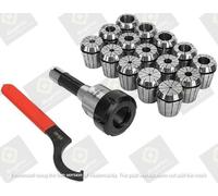 Set di collettori ER40 15 pezzi con supporto gambo R8 Bridgeport e chiave