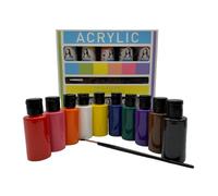 Set di colori acrilici, 10 colori ciascuno da 36 ml. Colori per pittura ad alta pigmentazione e coprenti per tela, pouring, legno, pietra, carta, gesso, metallo, ecc. Colori multiuso (10 colori x 36