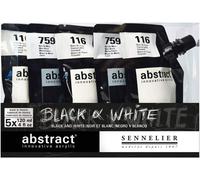Set Di Colori Acrilici Sennelier Abstract Nero E Bianco 5 X 120Ml