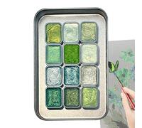 Set di colori ad acquerello con glitter per bambini, set da 12 colori per bambini | utensili da pittura portatili per principianti bambini ragazze compleanno homeschooling arte appassionata,per la