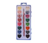 Set di colori ad acquerelo a forma di cuore | Tavolozza artistica per bambini, set di vaschette per acquerelo con superfici lisce e delicate per l'arte dei bambini. Ottimo per la pittura quotidiana,