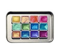 Set di colori ad con glitter - 12 colori interattivi, utensili da pittura portatili per principianti, bambini, ragazze, compleanno, homeschooling, arte