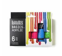 Liquitex 3699400 Basics - Pittura acrilica, Pigmenti per artisti monopigmentati, Resistente alla luce, durevole nel tempo, Finitura satinata, Set di colori 6 Tubetti da 22 ml