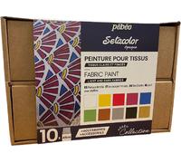 Pebeo Setacolor Opaco Collezione Set 10x 45ml Colori Per Tessuto Tessuti 758481