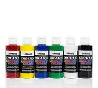 Set di colori per aerografo, 6 x 60 ml Createx Opak Base