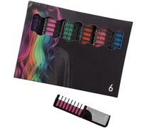 Set di colori per capelli con base sicura per piante, pettini con gesso dai colori vivaci, applicazione delicata, adatti per uso frequente, 6/10 A, pettini per gessetti festivi