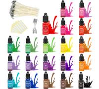 Set di colori per cera per candele, 20 colori liquidi per la produzione di candele Tintura liquida altamente concentrata per cera di soia cera d'api cera di paraffina - 10 ml