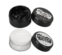 Set di Colori per il Viso e per il Corpo in Bianco e Nero, Vernice Professionale per Trucco Clown con 2 Pennelli, Cosmetici per Halloween per la Festa di Cosplay per Adulti
