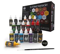 Set di colori per miniature Sci-Fi - Colori per miniature - 20 colori assortiti da 18 ml con pennello - Set di base per pittori dell'esercito - Set di colori Warpaints Citadel per Space Marines