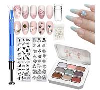 Set di colori sfumati in gel per unghie, artistica multicolore, spugne e pinza in metallo, per sessioni di bellezza domestica, kit per manicure per ragazze e donne, applicazione controllata