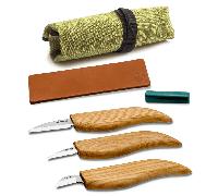 Set di Coltelli Beavercraft Starter Chip e Whittle (3 coltelli in rotolo + accessori) S15
