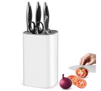 Set di coltelli con ceppo portacoltelli senza coltelli, blocco portaoggetti autoportante in plastica porta coltelli da cucina, organizer per coltelli da cucina, organizer quadrato per coltelli da