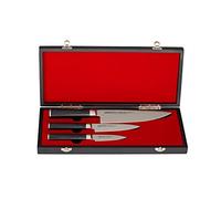 Set di Coltelli da Chef Samura MO-V di 3 pezzi realizzati in solido acciaio giapponese con Manico Professionale Nero G-10