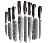 Set di coltelli da cucina BL-29418 - 8pz / Nero / Marrone / Tipo2