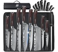 Set di Coltelli da Cucina Borsa a Rotolo, 8 pezzi set Coltelli da Cucina Profess