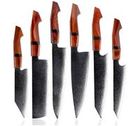 Set di coltelli da cucina damascati KI-35078 - 6 pezzi / Marrone