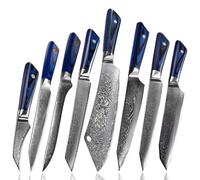 Set di coltelli da cucina damascati SA-20222 - Blu