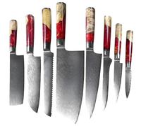 Set di coltelli da cucina damascati ST-17619 - 8pz / Rossa