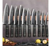 Set di coltelli da cucina damascati TS-37460 - Nero