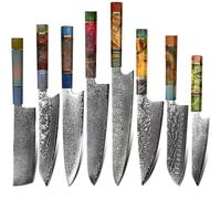 Set di coltelli da cucina damascati YO-37574 - Multicolore