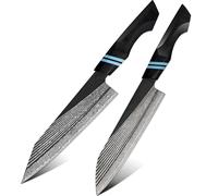 Set di coltelli da cucina damascati Zetsurin - Nero / Blu