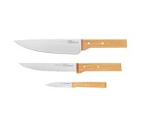 Opinel - Astuccio Trio Parallelo, 1 Coltello da Chef N°118, 1 Coltello da Taglio N°120, 1 Coltello da Ufficio N°126 - Acciaio Inossidabile, Legno di Faggio - Garanzia a Vita