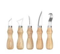 Set di coltelli da intaglio in legno 5 pezzi Scalpello a gancio ergonomico for cucchiaio Strumenti for principianti scultorei durevoli(5PCS)