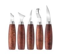Set di coltelli da intaglio in legno 5 pezzi Scalpello a gancio ergonomico for cucchiaio Strumenti for principianti scultorei durevoli(Black Walnut-5PCS)