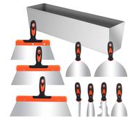 Set di Coltelli di Spatola per Stucco, Set di 10 Spatole per Stucco in Acciaio Inox, Raschietti per Pareti, Cazzuola per Muratore, Spatola Multiuso per Rimuovere Carta da Parati e per Riparare Pareti