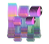 Set di coltelli e posate, Set di posate in argento, 30 pezzi, reali, coltello(Rainbow)