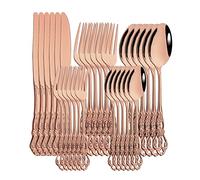 Set di coltelli e posate, Set di posate in argento, 30 pezzi, reali, coltello(Rose)