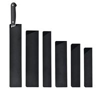 Set di coltelli floccati in ABS da 6 pezzi, protezione della lama rettangolare, copertura della guaina, protezioni della lama in 6 misure, utensili da cucina portatili (nero)