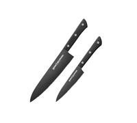 Set di coltelli giapponesi Samura Shadow di 2 pezzi realizzati in solido acciaio con rivestimento antiscivolo