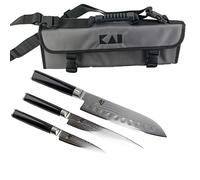 Set di coltelli Kai Shun | DM-0700 (Coltello da Ufficio) | DM-0701 (Coltello Multiuso) e DM-0718 (antoku con Bordi smerlati) | + Tasca per Coltello Kai