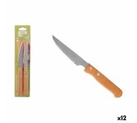 Set di Coltelli per Carne Inde NATURA Marrone Argentato 10,5 cm 4 Pezzi [12 U