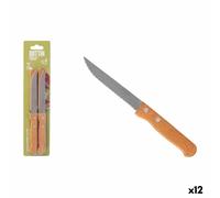 Set di Coltelli per Carne Inde Natura Marrone Argentato 10,5 cm Multiuso 4 Pe