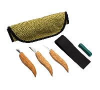 Set di Coltelli per Intaglio Beavercraft (3 coltelli in rotolo + accessori) S06