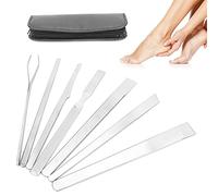 Set di Coltelli per Pedicure Professionale 7 Pezzi, Set di Coltelli per Pedicure per Piedi, Kit per la Cura delle Unghie in Acciaio Inossidabile con Custodia Viaggio in Pelle, Kit di Lame per la