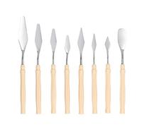Set di coltelli per tavolozze in acciaio inossidabile 8 pezzi Coltello da pittura multifunzione con manico ergonomico per artisti che decorano torte Pittura ad acquerello ad olio