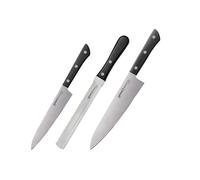 Set di coltelli premium Samura HARAKIRI di 3 pezzi - L’Acciaio Inossidabile Giapponese Originale della Miglior Qualità assicura Prestazioni di Lunga Durata!