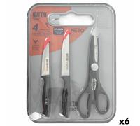 Set di Coltelli Quttin Nero 4 Pezzi [6 Unità]