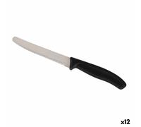 Set di Coltelli Quttin Nero Argentato 6 Pezzi 21,2 cm [12 Unità]