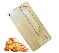 Set di coltello e tagliere a forma di fiocco in legno, in acciaio inox, affettatrice manuale per pane fatto in casa, coltello a fiocchi, taglierina per pasta madre, design per mancini e destrimani (B)
