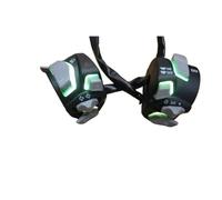Set di comandi manubrio universale for moto da 7/8 '' 22 mm con retroilluminazione a LED compatibile con la spia di segnalazione abbaglianti/anabbaglianti(Green)