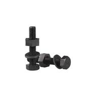 Set di combinazione di dadi esagonali esterni in nylon nero con rondella piatta M3 M4 M5 M6 M8 M10 M12(M3X12 50set)