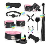 Set Di Combinazione Multifunzionale Di Allenamento Di 10 Pezzi In Pelle, Inclusi Bastoni Di Piuma E Corde Tessute A Mano - Accessoriesd-7 (Rosa)