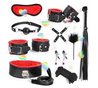 Set Di Combinazione Multifunzionale Di Allenamento Di 10 Pezzi In Pelle, Tra Cui Bastoni Di Piuma E Corde Tessute A Mano - Accessoriesd-7 (Rosso)